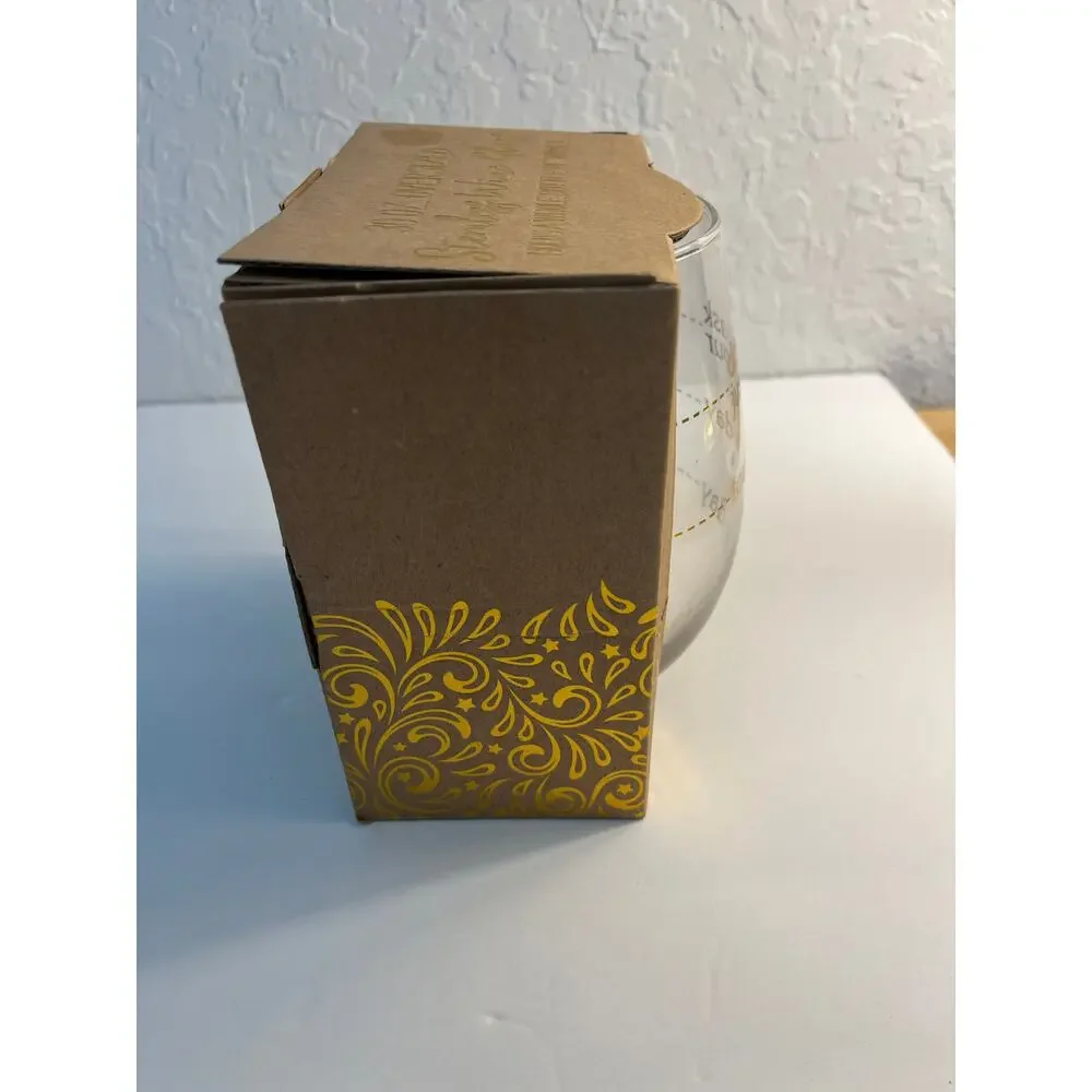 Don't Ask, Just Pour Stemless Wine Glass - TMD NEW Boxed Clear Gold Letter 30 oz